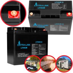 Extralink LiFePO4 24Ah akkumulátor, 12,8V, BMS