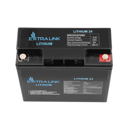 Extralink LiFePO4 24Ah battery, 12.8V, BMS
