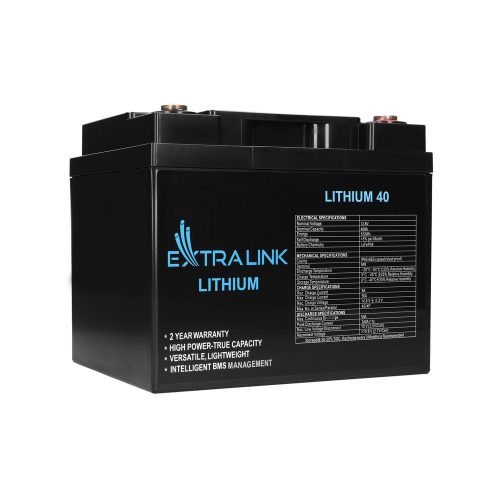 Extralink LiFePO4 40Ah battery, 12.8 V, BMS