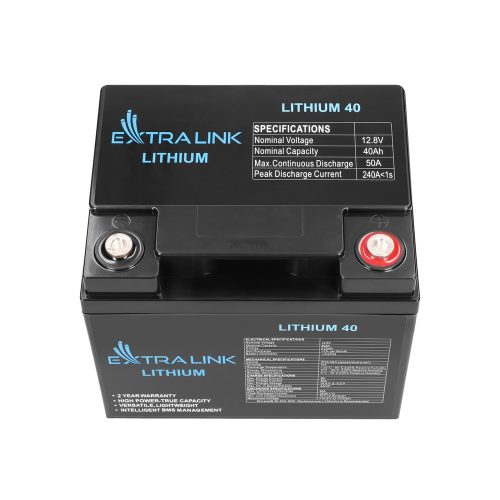 Extralink LiFePO4 40Ah battery, 12.8 V, BMS