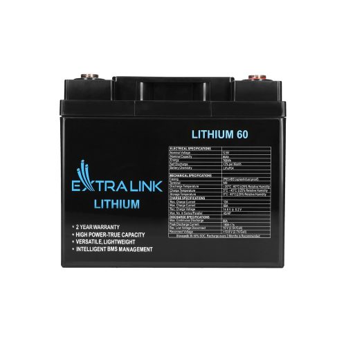 Extralink LiFePO4 60Ah battery, 12.8V, BMS