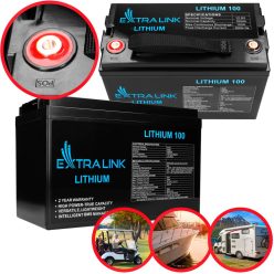 Extralink LiFePO4 100AH | Accumulator | 12.8V, BMS