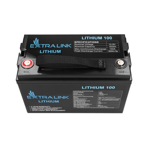Extralink LiFePO4 100Ah battery, 12.8V, BMS