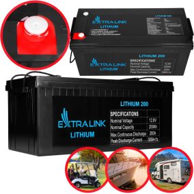 Extralink LiFePO4 200Ah akkumulátor, 12,8V, BMS