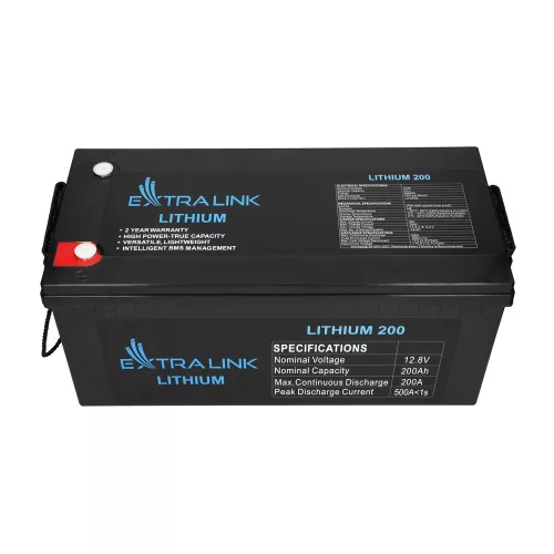 Extralink LiFePO4 200Ah Akku, 12,8V, BMS