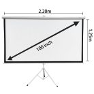 Extralink 100" Projektionsleinwand (220×125 cm, 16:9, weißes PVC, halbautomatisch, Stativ, PSR-100)