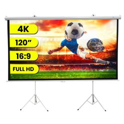   Extralink 120" vetítővászon (266×149 cm, 16:9, fehér PVC, félautomata, állványos, PSR-120)