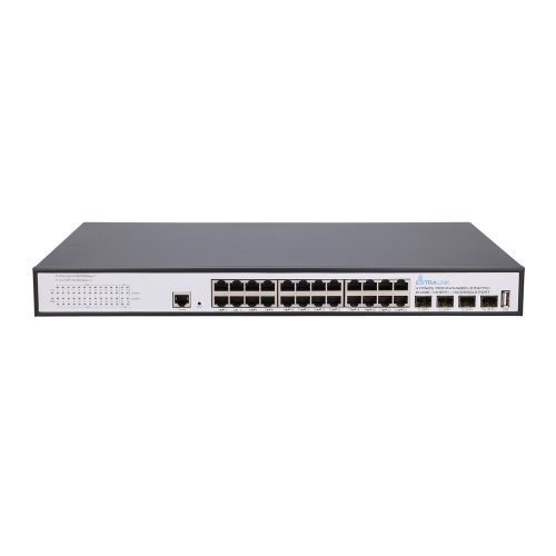 Extralink Hypnos Pro, switch, 24x RJ45 1000 Mb/s PoE, 4x SFP+, 3. szintű kezelés, menedzselt, 450 W