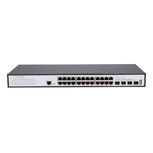 Extralink Hypnos kapcsoló, 24 db RJ45 1000 Mb/s, 4 db SFP+, L3, menedzselt