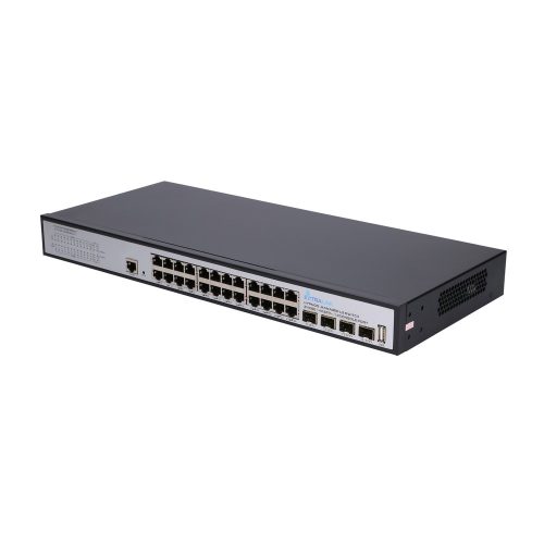 Extralink Hypnos kapcsoló, 24 db RJ45 1000 Mb/s, 4 db SFP+, L3, menedzselt