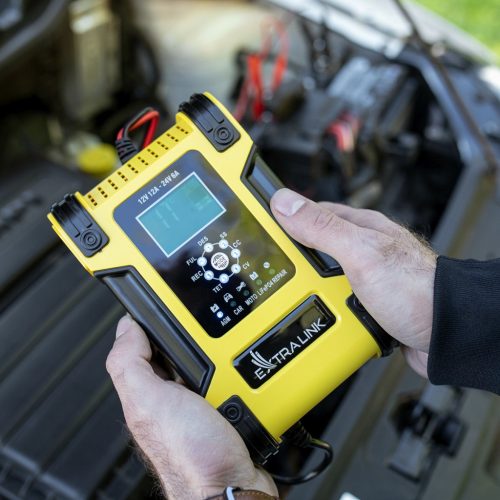 Extralink Shango Smart akkumulátortöltő és egyenirányító, 100 - 240 VAC, 12v 12A, 24v 6A