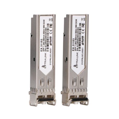 Extralink SFP 1.25G 2er Pack, SFP Modul, 1,25 Gbps, LC/UPC, 850 nm, 550 m, Multimode, DOM