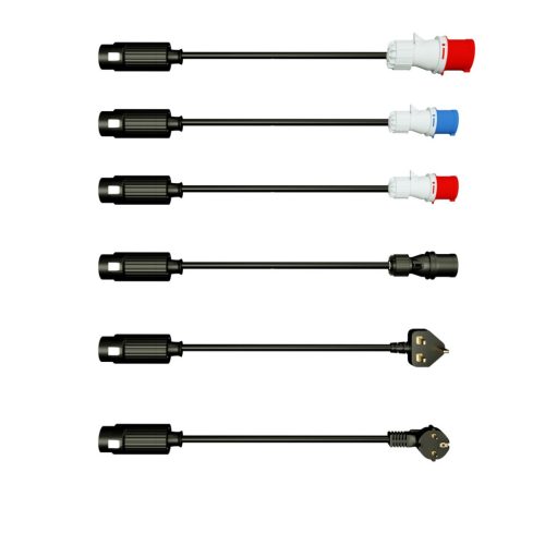 Extralink BS-PCD050 32A 16kW three-phase, portable electric vehicle charger with LCD touchscreen, 6 adapters, 5 meters long, Schuko