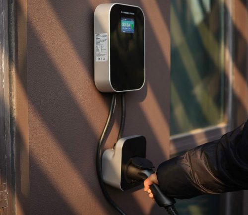 Extralink BS20-BA-22kW-APP Type A 32A 22kW electric car charger, 3 phase, LCD display, app, 6.1 m