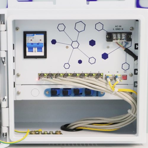 Extralink Atlas, kültéri PoE kapcsoló, 8x RJ45 1000Mbps PoE, 2x SFP, 120W, aktív hűtés