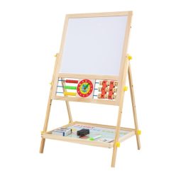  Extralink Toys | Double-sided Board for Kids | Chalk, Magnetic, Dry Erase, Abacus, Clock