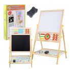 Extralink Toys double-sided children's board, chalk, magnetic, dry-erase, counting disc, clock