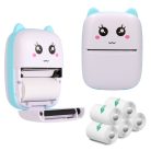 Extralink Set, EPP-002 blauer Thermodrucker + selbstklebendes Thermopapier, 5 Rollen.