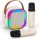 Extralink Kids mini karaoke LED speaker with 2 microphones, white, karaoke set, speaker, 2 microphones, Bluetooth, AUX, SD card slot, RGB lighting