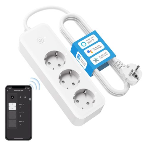 Extralink Smart Life WiFi tápcsatlakozó sáv 3x230V dugaljjal - intelligens WiFi tápellátó sáv 3x230V aljzattal
