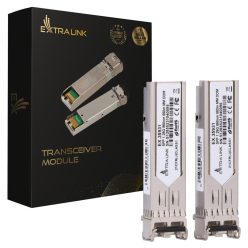   Extralink SFP 1.25g 2-pack, SFP module, 1.25 Gbps, LC/UPC, 850 nm, 550 m, multimode, DOM, dedicated for HP/Aruba devices