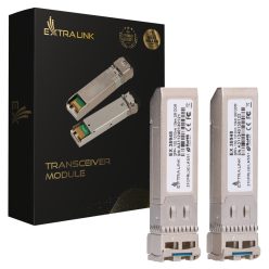   Extralink SFP+ 10G 1310nm 2-Pack, SFP+ Modul, Singlemode, LC, 10 km, für HP/Aruba Geräte