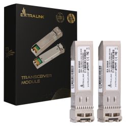   Extralink SFP+ 10G 2-Pack, SFP+ Modul, 10 Gbps, LC/UPC, 850 nm, 300 m, Multimode, DOM, für HP/Aruba Geräte