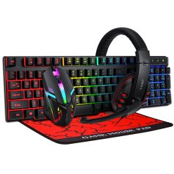   Extralink Gaming Set TF800 4in1 Keyboard + Mouse + Headset + Mouse Pad with LED Backlight