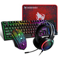   Extralink gaming set TF400 4-in-1, keyboard (English), mouse, mouse pad, and headset set, LED backlight