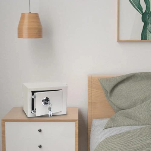 Extralink Home home and office safe, key-operated, white, S-404