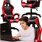 Extralink Gaming, Gaming-Stuhl, Bürodrehstuhl, schwarz-rot, G-522