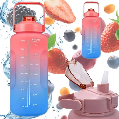 Extralink Motivations-Wasserflasche, 2000 ml, rot-blau, BUT-994