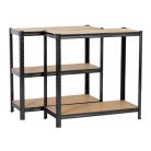 Extralink schwarzes Metallregalsystem für Lager, 180x90x40 cm