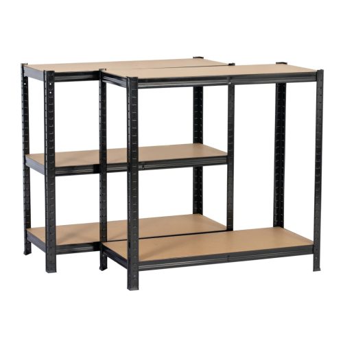 Extralink schwarzes Metallregalsystem für Lager, 180x90x40 cm