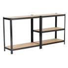 Extralink schwarzes Metallregalsystem für Lager, 180x90x40 cm