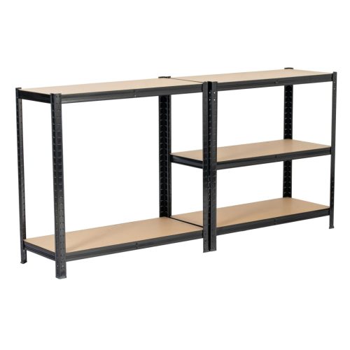 Extralink schwarzes Metallregalsystem für Lager, 180x90x40 cm