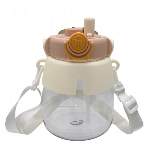 Extralink vízpalack szívószállal, pánttal, 1 literes, barna, iskolai és óvodai használatra