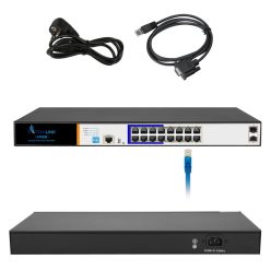   Extralink Ares, PoE kapcsoló, 16x Gigabit PoE/PoE+, 2x SFP, 1x konzol, 150W, menedzselt