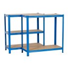 Extralink metal shelving system, 150x70x30 cm, blue color.