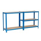 Extralink metal shelving system, 150x70x30 cm, blue color.