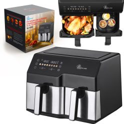   Extralink Home Air Fryer SJ-1000 10l EU, légkeveréses sütő, (6l + 4l) 2500W