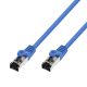 Extralink LAN patch kábel, CAT.8.1 S/FTP, 1 méter, 40G, árnyékolt és fóliázott sodrott érpár, tiszta réz, kék színű.