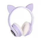 Extralink Kids Cat-ear kabellose Kopfhörer, lila, Bluetooth 5.0, RGB-Beleuchtung