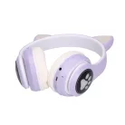 Extralink Kids Cat-ear kabellose Kopfhörer, lila, Bluetooth 5.0, RGB-Beleuchtung