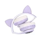 Extralink Kids Cat-ear kabellose Kopfhörer, lila, Bluetooth 5.0, RGB-Beleuchtung