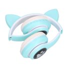 Extralink Kids Cat-ear vezeték nélküli fejhallgató zöld, Bluetooth 5.0, RGB világítás