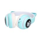 Extralink Kids Cat-ear vezeték nélküli fejhallgató zöld, Bluetooth 5.0, RGB világítás