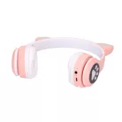 Extralink Kids Cat-ear Wireless Headphones, Pink, Bluetooth 5.0, RGB Lighting