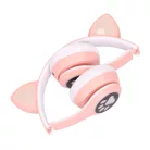 Extralink Kids Cat-ear Wireless Headphones, Pink, Bluetooth 5.0, RGB Lighting