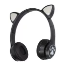 Extralink Kids Cat-ear Wireless Headphones, Black, Bluetooth 5.0, RGB Lighting
